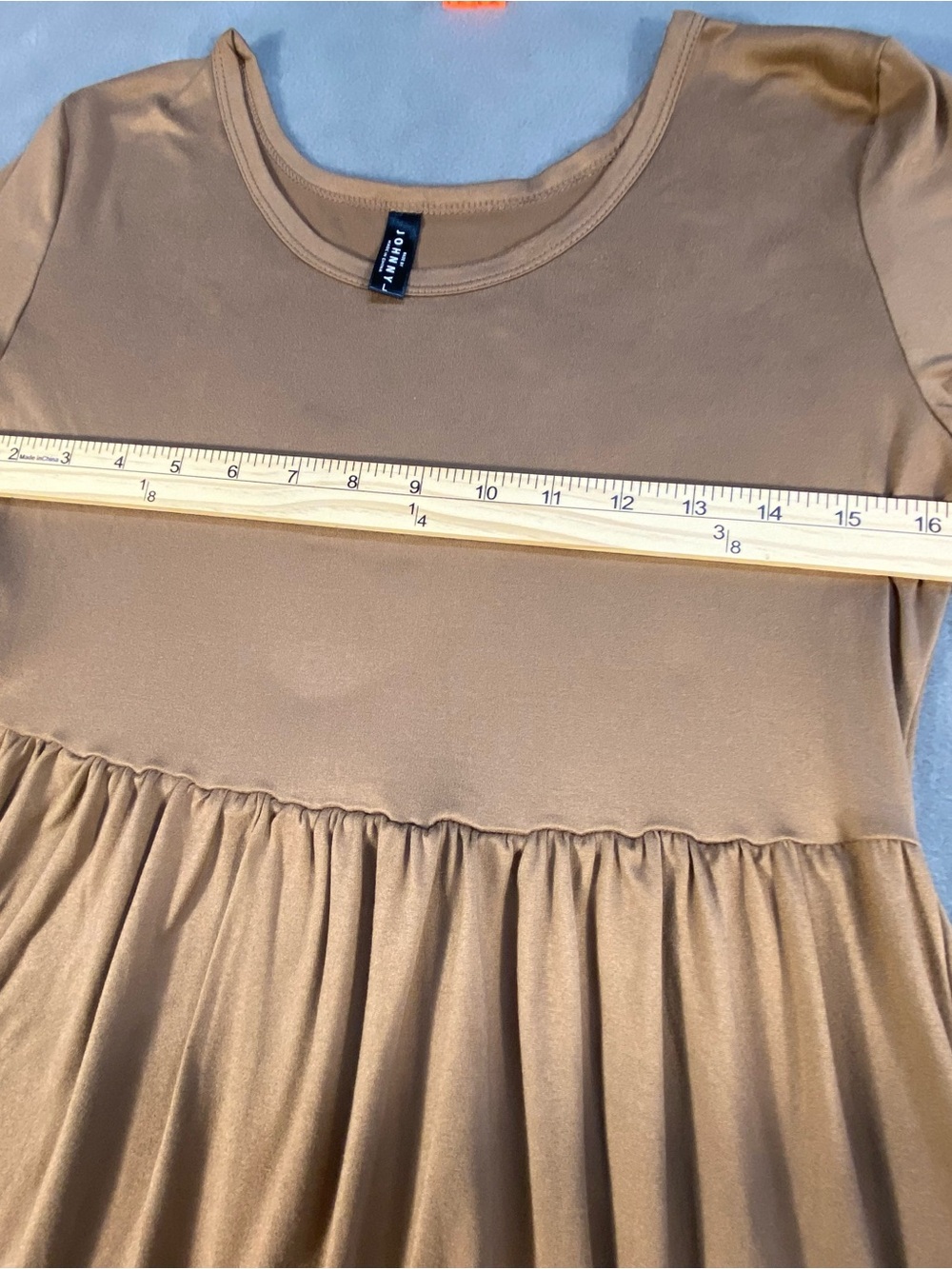 Made by Johnny women’s brown/taupe Short-Sleeve plain casual Maxi Dress, size L - Picture 9 of 10